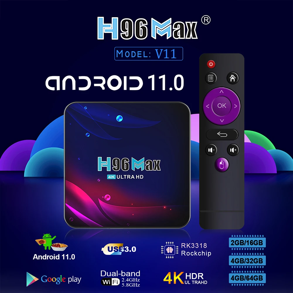 Smart TV Box H96 MAX V11, Android 11|Decodificadores| - AliExpress