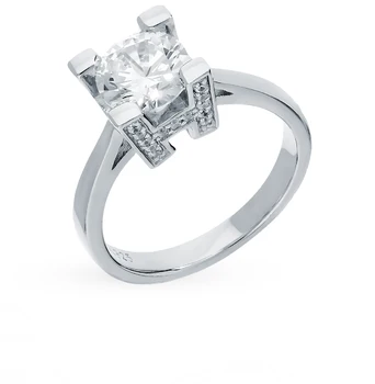 

Silver ring with cubic zirconia sunlight sample 925