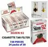 

720 piece super soft Disposable Tar Blocking Cigarette Filters 24 packs of 30