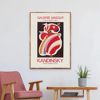 

Wassily Kandinsky Artwork Canvas Print Exhibition Poster Mid Century Modern Abstract Painting Picture Living Room Wall Art Decor