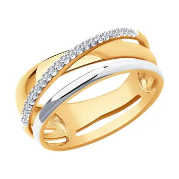 

Sokolov gold ring with diamonds, fashion jewelry, 585, women's male