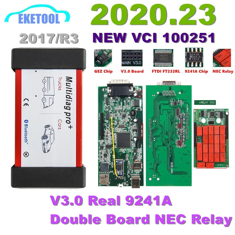 Nuevo VCI 2020,23 TCS V3.0 9241A Bluetooth doble PCB relés NEC 2017.R3 ...