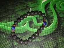Pulsera de cuentas estilo tibetano para hombre, brazalete de abalorios, piedra de luna, diseño lava, buda, budista, chacras
