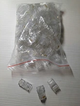 Módulo de Cables Ethernet RJ45, RJ-45 conector de red, cabezales de cristal, Cat5, Cat5e, chapado en oro, 20/50/100 Uds.