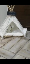 Tipi de Gato con cojín y pizarra para perros, carpa portátil para perros y casas de mascotas, tienda plegable de lona de madera para mascotas, cama para animales pequeños
