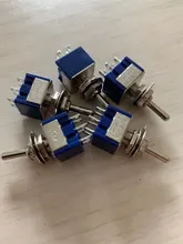 Interruptor de palanca en miniatura de un solo polo, doble tiro, ON-ON, 120VAC, 6A, 1/4 pulgadas, MTS-102 de montaje, 103, 202, 203, 5 uds.