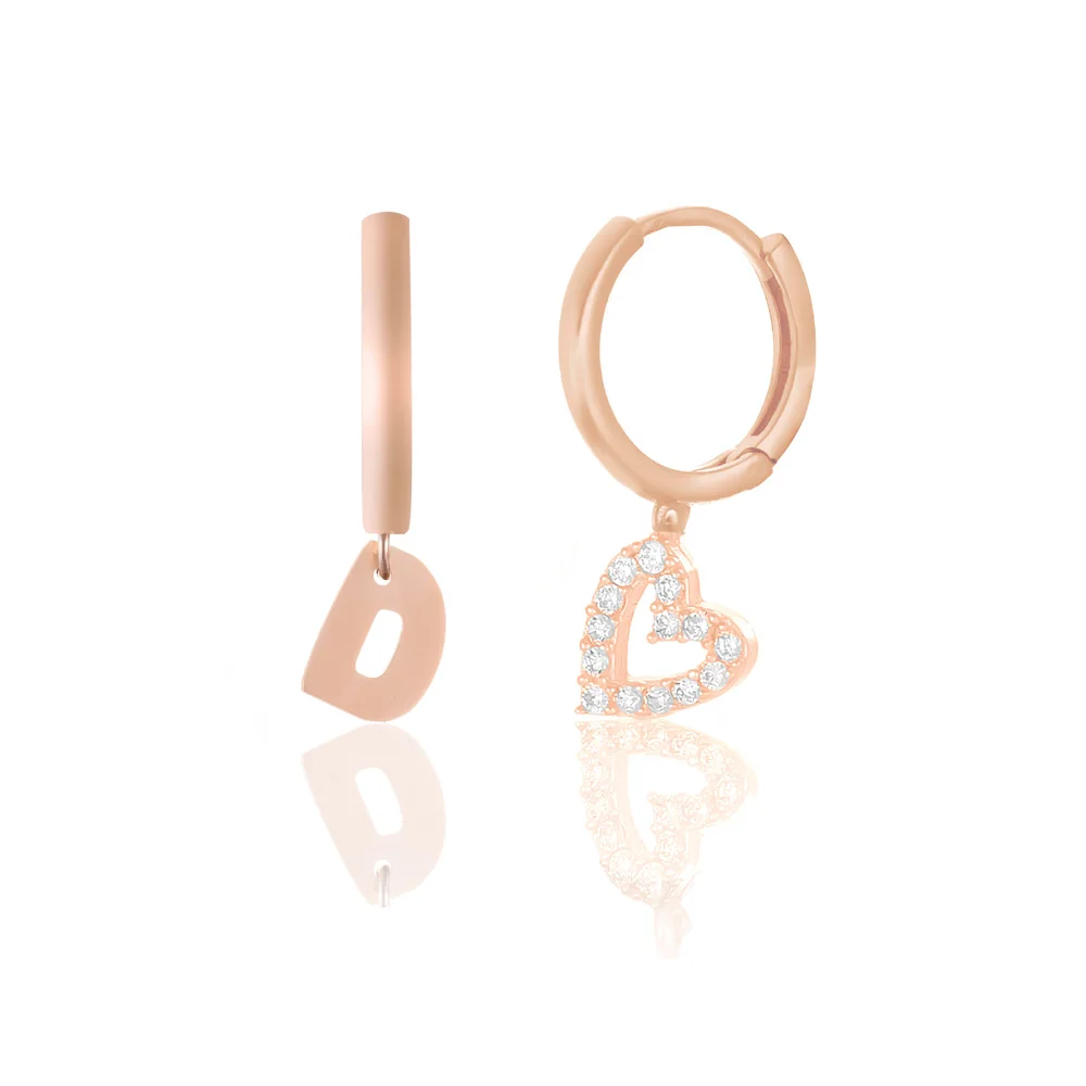 

Серьги-подвески женские из серебра с буквой D