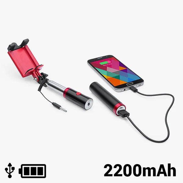  Selfie Stick with Power Bank 2200 mAh 145200