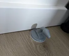 Tope de puerta de silicona silenciosa sin perforación, tapón de absorción de pared para inodoro, soporte de puerta antigolpes, tope de puerta de engranaje de resistencia