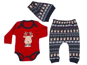 

2021 Baby Boy Baby Girl Bodysuit Pant Hat Noel Xmas Christmas Gift Winter Unisex Newborn Shower Gift Long sleeve Long Leg
