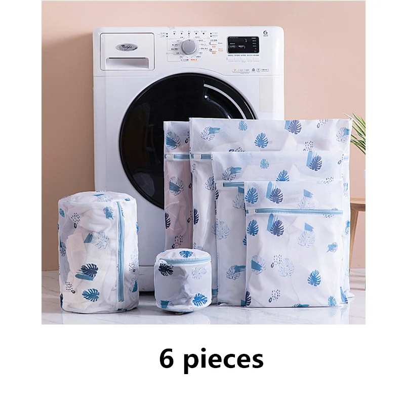 1 Set Zipper Mesh Laundry Bag Washing Machine Dedicated Dirty Wash Bag Underwear Sock Bra Laundry Basket Multi-size Washing Kits