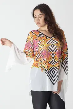 

Sans Textile Women Bone Chiffon Stone And Back Detailed Bluz 65 N15993