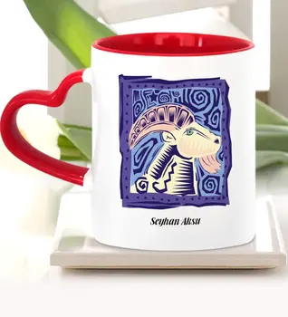

Personalized Capricorn Sign Heart Mug Cup (Model 5)