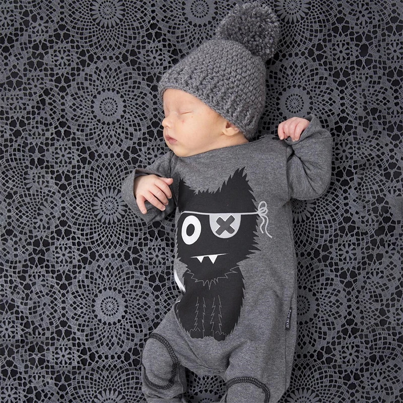 TinyPeople/ Детский комбинезон с принтом пирата и кота, хлопковая осенняя одежда для новорожденных мальчиков и девочек, одежда для малышей, комбинезон с длинными рукавами