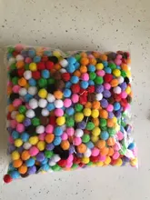 Pompones redondos y suaves de 10mm para niños y niñas, bola artesanal y mullido de 1000 Uds., pompones de colores mezclados, juguetes artesanales para guardería