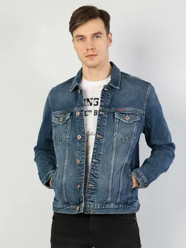 

Colins Men 20 Mıce Regular Fit Blue Jean Blazer Jackets