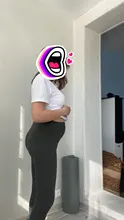 Laamei embarazo Leggings largo sólido pantalones para las mujeres embarazadas de cintura alta pantalones lápiz elástico entrenamiento deporte arriba Joggers
