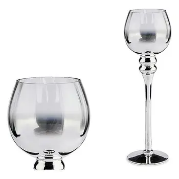 

Candleholder Crystal Silver (13 x 40 x 13 cm)