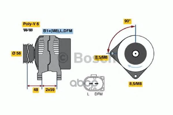 Генератор 14v 110a Bosch арт. 0986045330