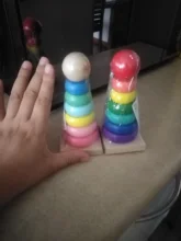 Juguete de apilamiento de torre de anillo de arcoíris para bebés, bloques de construcción de taza plegable, juguete de madera de plástico para niños pequeños, juguetes infantiles GYH