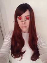 LOUIS FERR-pelucas sintéticas de pelo largo ondulado para mujeres negras, ombré, vino tinto, con flequillo, pelo resistente al calor, estilo africano y americano