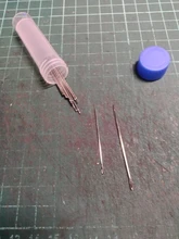 Aguja de coser para manualidades, punta de prisma puntiaguda para bordar, cola dorada, ojo grande