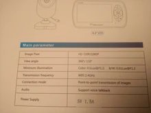 KERUI-Monitor de bebé con pantalla de 4,3 pulgadas, cámara de vídeo niñera con cámara de seguridad, Monitor de temperatura Babyfoon, visión nocturna