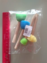 Pinceles para pintar con esponja para niños, pinceles para pintar con esponja de madera, pinceles para dibujo de Graffiti, juguetes educativos, cepillo de limpieza, 5 uds.