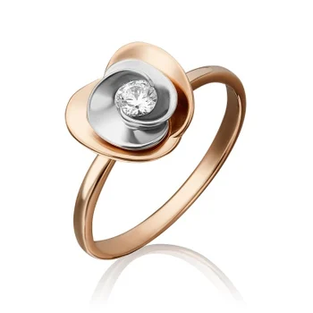 

Yuz platinum flower ring with Swarovski crystals in combined gold