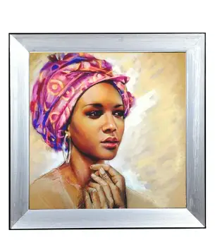 

Canvas Print Wooden Black Painted Framed African Black