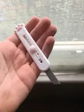 MINKYS-Mini cuchillo de bolsillo con Gato Kawaii, utensilio de utilidad artística, caja Express, cortador de papel, hoja rellenable para envolver, papelería