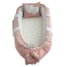 Jaju Babynest Düz Pudra yildadizli lhux Ortopedik Bebek yata≤i