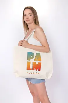 

Angemiel Bag Large palm Florida Shopping Beach Tote Bag