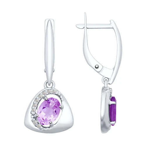 Серьги из серебра с аметистами 3 4 арт. 92021655 |