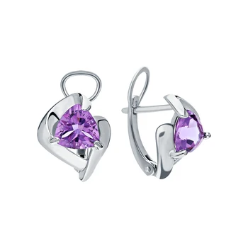 

Silver earrings with alexite sunlight sample 925