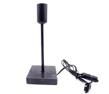 

LÁMPARA MESA, BASE MÁRMOL NEGRO CON PORTALÁMPARAS NEGRO E27.