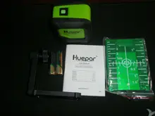 Huepar-Herramienta de alineación láser autonivelante de 2 líneas, instrumento de nivelado y alineación con láser de color rojo y verde, líneas cruzadas horizontal y vertical, 4 grados, base magnética