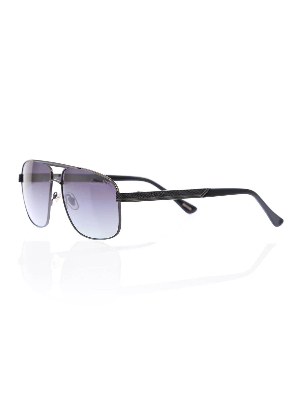 

Men's sunglasses hw 1813 01 metal metallic organic rectangle rectangular 60-13-145 hawk
