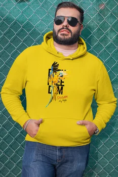 

Angemiel Wear Born Freedom Parrot Yellow Men 'S Hooded Sweatshirt