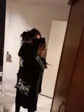 Coat Hoodie Streetwear Black Trench Female Long-Print XITAO Plus-Size Women Spliced Casual