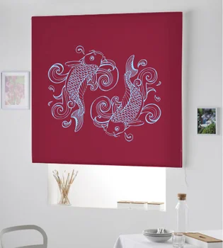 

Blind Iroa roll with drawing/Fish Chinese! ROLLER BLINDS TRANSLUCENT! (NETWORK 100X175)