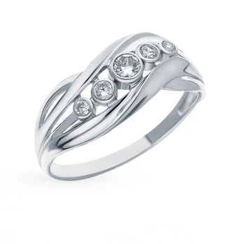 

Silver ring with cubic zirconia sunlight sample 925