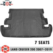 Коврик багажника для Toyota Land Cruiser 200 2007- 7 мест багажник пол коврики Нескользящие полиуретановые грязи багажник автомобиля Стайлинг