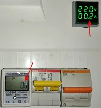 Amperímetro con pantalla LED Digital Dual, medidor de voltaje, módulos de corriente, luz indicadora, CA de 22mm, 60-500V, 0-100A