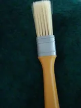 Pincel de pintura con mango de plástico, cepillo de flocado con empuñadura de plástico amarillo, pincel de flocado con pincel afilado completo de plástico