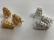 50 Uds. De abalorios de aleación de 17x10mm, accesorios de joyería, colgante con forma de flor antigua, para fabricación de joyería DIY