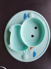 Suction-Plate Feeding-Bowl Baby Dishes Silicone Qshare Children Cute Pig
