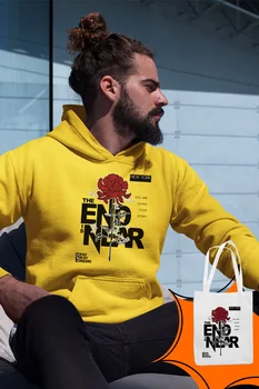 

Angemiel Wear End Is Near Yellow Men 'S Hooded Sweatshirt Bags Kombin