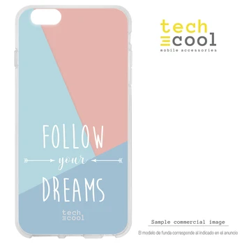 

FunnyTech®Silicone Case for Huawei P20 L Phrase Follow your dreams background tricolour
