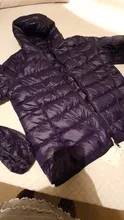 90% Ultra-luz de talla grande fino algodón Down chaqueta 2019 mujeres Otoño Invierno corto con capucha cálido blanco plumón de pato ropa mujer